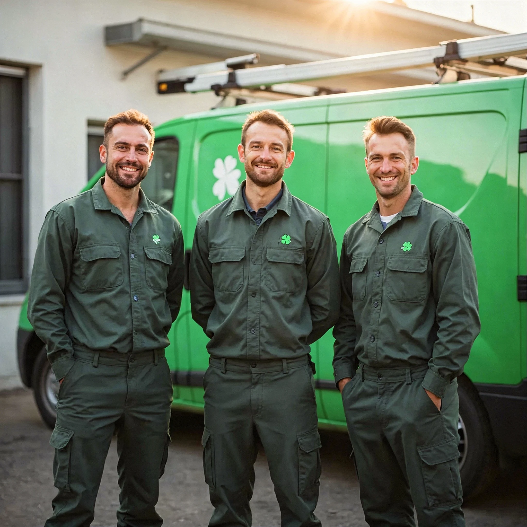 Team Kammerjäger Kleebach Berlin vor Servicefahrzeug